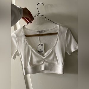 Zara White Crop Top
